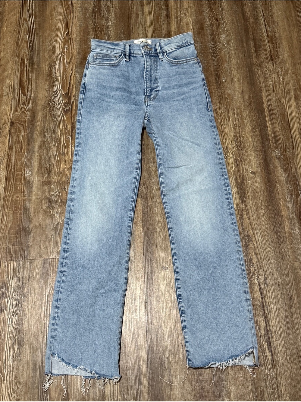 Frame Le High Straight Jeans Women's 24 Frayed Hem High Rise in Colorado Wash